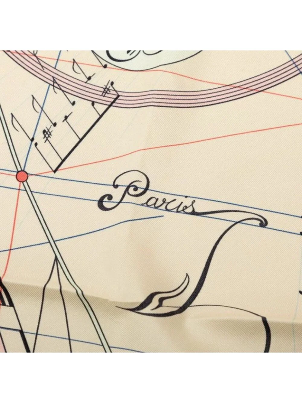 Hermes Carre 90 la Musique Des Spheres Music Played by Scarf Pink Multicolor